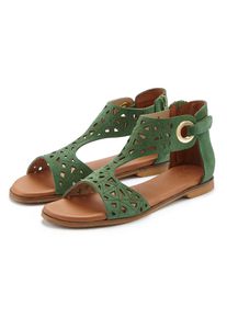 Lascana Damen Sandale "Sommerschuh", Gr. 37, grün, Obermaterial: 100% Rindsleder. Futter: 50% Lederimitat, 50% Polyester. Decksohle: 50% Lederimitat,