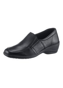 Casual Looks Damen Slipper, Gr. 38, schwarz, Glattleder, feminin, Schuhe