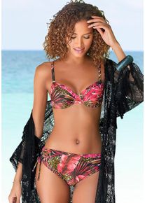 Lascana Damen Bügel-Bikini, pink, Gr. 38, bedruckt, Polyamid, Bikini-Sets, mit höher geschnittener Hose