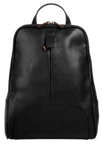 Samantha Look Cityrucksack, schwarz, Rindsleder, Leder, klassisch, Rucksäcke, echt Leder, Made in Italy