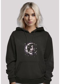 F4NT4STIC Damen Kapuzenpullover "Gothic Valentinstag Skelett Mond", schwarz, casual, Gr. L, Obermaterial: 65% Baumwolle, 35% Polyester, Pullover,