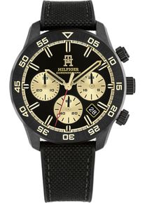 Tommy Hilfiger Herren Chronograph "TH85 CARBON"schwarz, Armbanduhren, Quarzuhr, Armbanduhr, Herrenuhr, analog, Tag, Stoppfunktion