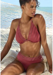 s.Oliver Damen Bügel-Bikini-Top "Aiko", rot, Basic, Gr. 36, unifarben, Microfaser, Polyamid, Microfaser, Bikini-Oberteile, mit Häkeloptik