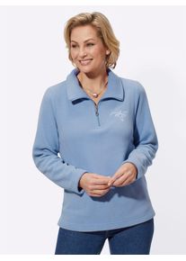Classic Basics Damen Fleeceshirt "Fleece-Shirt", blau, Gr. 44, unifarben, 100% Polyester, Shirts