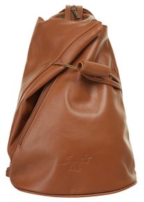 Samantha Look Cityrucksack, braun, Rindsleder, Leder, unifarben, modisch, Rucksäcke, echt Leder, Made in Italy
