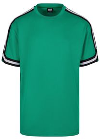 Urban Classics Herren T-Shirt "Urban Classics Herren Oversized Stripes Mesh Tee", grün, casual, Gr. XXL, gestreift, 100% Polyester, Shirts