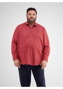 Lerros Herren Langarmhemd "Lerros Modisches Hemd mit Haifischkragen, gemustert", rot, Gr. XXXL, 97% Baumwolle, 3% Elasthan, Hemden