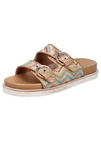 Rieker Damen Pantolette, Gr. 36, bunt, Bast, Flechtoptik, casual, Schuhe, Sommerschuh, Strandschuh, Urlaubsschuh, Schlappen in Flecht-Optik