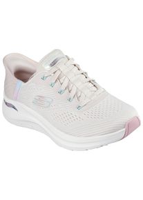 Skechers Damen Slip-On Sneaker "ARCH FIT 2.0-EASY CHIC", Gr. 39, beige, Textil, casual, Schuhe, Schlupfschuh, Vegan mit elastischer Bungee Schnürung