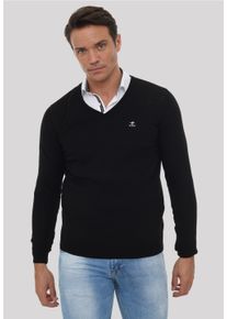 Herren Strickpullover "Erky", schwarz, casual, Gr. XL, SIR RAYMOND TAILOR, unifarben, 100% Polyacryl, Pullover, mit klassischem V-Ausschnitt