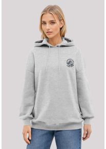 F4NT4STIC Damen Kapuzenpullover "Kanagawa Wave Stickerei", grau, casual, Gr. M, Obermaterial: 80% Baumwolle, 20% Polyester, Pullover, Premium Qualität