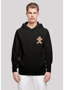 F4NT4STIC Herren Kapuzenpullover "Gingerbread Lebkuchen", schwarz, casual, Gr. 4XL, Obermaterial: 50% Baumwolle, 50% Polyester, Pullover, Print