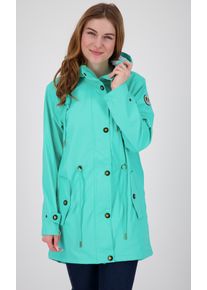 DEPROC Active Damen Regenjacke "Friesennerz ankerglutliebe WOMEN", blau, casual, Gr. 38, Obermaterial: 100% Polyurethan; Futter: 100% Polyester,