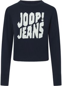 JOOP! JOOP JEANS Damen Rundhalspullover "Kali", blau, modisch, Gr. XL, unifarben mit Farbeinsatz, Strick, Obermaterial: 60% Baumwolle, 40% Nylon, Pullover,