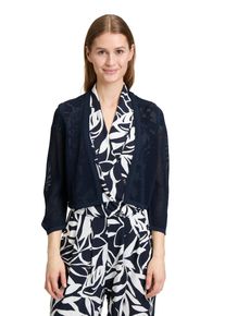 Betty Barclay Damen Strickjacke "Betty Barclay Sommer-Strickjacke mit 3/4 Arm", blau, feminin, Gr. 44, Strick, Obermaterial: 65% Viskose, 35%