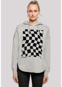 F4NT4STIC Damen Kapuzenpullover "Wavy Schach Muster", grau, casual, Gr. S, Obermaterial: 100% Baumwolle, Pullover, Print