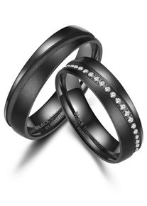 MARRYA Damen Partnerring, 72, Titan, schwarz, Titan, Fingerringe