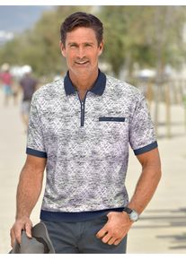Marco Donati Herren Poloshirt "Kurzarm-Poloshirt", blau, Gr. 44, gemustert, mehrfarbig, 100% Baumwolle, Kragen und Ärmelabschluss:95% Baumwolle, 5%
