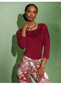 CRÉATION L CREATION L Damen Rundhalsshirt "Shirt", rot, Gr. 38, unifarben, 95% Viskose, 5% Elasthan, Shirts