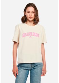 F4NT4STIC Damen T-Shirt "Beach Bum Summer Varsity Retro", weiß, casual, Gr. S, Obermaterial: 100% Baumwolle, Shirts, Premium Qualität