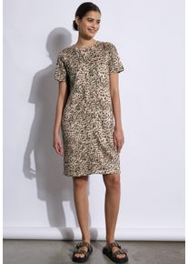 Damen Sommerkleid, braun, casual, Gr. 38, STREET ONE STUDIO, animal-print, Stoff, 90% Polyester, 10% Elasthan, Kleider, knielang