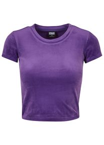 Urban Classics Herren T-Shirt "Urban Classics Damen Ladies Short Velvet Tee", lila, casual, Gr. XXL, unifarben, 93% Polyester, 7% Elasthan, Shirts