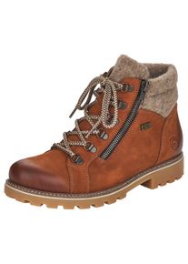 Remonte Damen Winterboots, Gr. 40, braun, Leder, Filz, klassisch, Schuhe, Blockabsatz, Outdoorschuh, Schnürschuh im trendigen Bergsteiger-Look