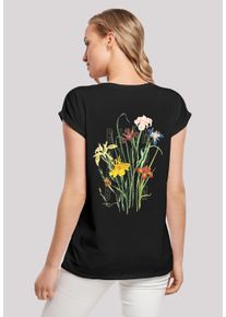F4NT4STIC Damen T-Shirt "Blóm Blumenstrauss", schwarz, casual, Gr. XL, Obermaterial: 100% Baumwolle, Shirts, Print