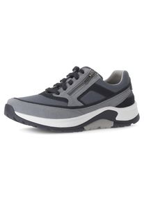 Herren Keilsneaker, Gabor Rollingsoft, Gr. 10,5, blau, Veloursleder, Mesh, sportlich, Schuhe, Schnürschuh, Halbschuh, Freizeitschuh,