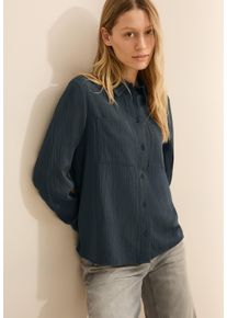 Cecil Damen Hemdbluseslate khaki, casual, Gr. XS, unifarben, Strukturmuster, Web, Obermaterial: 56% Viskose, 43% Polyester, 1% Elasthan, Blusen, mit