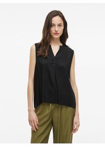 Vila Damen Blusentop "VIROSA V-NECK S/L TOP - NOOS", schwarz, modisch, Gr. 40, unifarben, Web, Obermaterial: 100% Viskose, Blusen