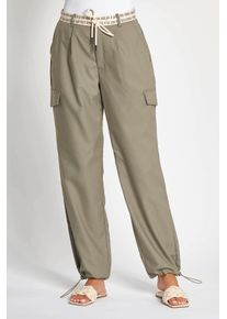 Zhrill Damen Stoffhose "ULLA", grün, casual, Gr. 30, unifarben, Web, Obermaterial: 68% Polyester, 28% Viskose, 4% Elasthan, Hosen, mit Kordelzug +