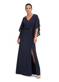 Vera Mont Damen Abendkleid "Vera Mont Abendkleid mit Flügelärmeln", blau, elegant, Gr. 42, Jersey, Obermaterial: 95% Polyester, 5% Elasthan. Besatz: