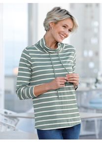 Classic Basics Damen Langarmshirt "Shirt", beige, Gr. 50, gemustert, mehrfarbig, 100% Baumwolle, Shirts