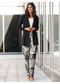 Inspirationen Damen Shirtjacke "Shirtjacke", schwarz, Gr. 40, unifarben, 100% Baumwolle, Shirts