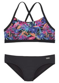 Bench. Kinder Bustier-Bikini "Pitch Kids", bunt, Gr. 122, bedruckt, floral, Polyamid, Bikini-Sets, mit trendigem Dschungeldruck