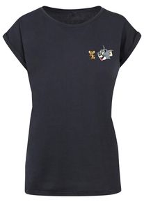ABSOLUTE CULT Herren T-Shirt "ABSOLUTE CULT Damen Ladies Tom and Jerry - Classic Heads T-Shirt", blau, casual, Gr. L, bedruckt, 100% Baumwolle, Shirts