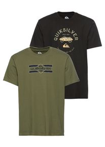 Quiksilver Herren T-Shirt "OPEN ARROW SHORT SLEEVE TEE PACK YM", grün, sportlich, Gr. XXXL, unifarben, bedruckt, Jersey, Obermaterial: 100%