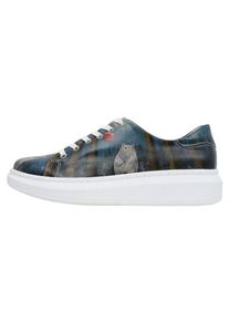 DOGO Damen Plateausneaker "Myra Bear With A Balloon Damen Sneaker / Female", Gr. 40, blau, Lederimitat, Schuhe, Vegan