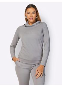 feel good Damen Langarmshirt "Shirt", Gr. 40, grau, 70% Baumwolle, 25% Polyester, 5% Elasthan, unifarben, Shirts