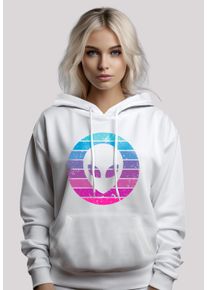 F4NT4STIC Damen Kapuzenpullover "Alien Kopf", weiß, casual, Gr. M, Obermaterial: 65% Baumwolle, 35% Polyester, Pullover, Premium Qualität