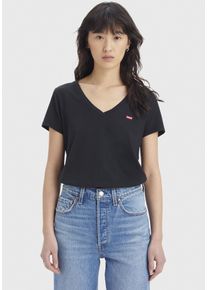 Levi's LEVI'S Damen T-Shirt "VNECK TEE 2 PACK", schwarz, casual, Gr. XS, Jersey, Obermaterial: 100% Baumwolle, Shirts