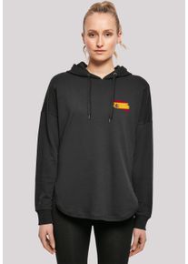 F4NT4STIC Damen Kapuzenpullover "Spain Spanien Flagge", schwarz, casual, Gr. M, Obermaterial: 100% Baumwolle, Pullover, Print