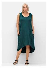 sheego Damen Strandkleid "Große Größen", blau, casual, Gr. 48, unifarben, Obermaterial: 95% Viskose, 5% Elasthan, Kleider, mit Taschen, im