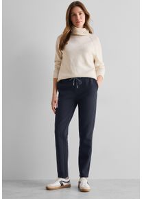 Cecil Damen Stoffhose, blau, casual, Gr. L, unifarben, Web, 55% Baumwolle, 42% Polyester, 3% Elasthan, Hosen, Middle Waist