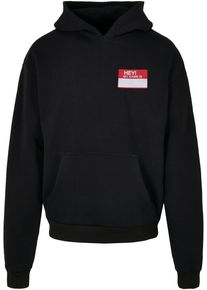 Herren Kapuzensweatshirt "Upscale by Mister Tee Herren Hey My Name Is Oversize Hoodie", schwarz, Gr. M, UPSCALE BY MISTER TEE, bedruckt, 100%