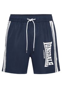 Lonsdale Herren Shorts "TAMESIDE Badeshorts", blau, sportlich, Gr. XXXL, gestreift, Jersey, Obermaterial: 100% Polyester, Hosen, mit elastischem Bund