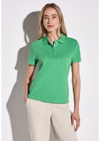 Street One Damen Poloshirt, grün, casual, Gr. 44, unifarben, Web, 97% Baumwolle, 3% Elasthan, Shirts, aus Baumwolle mit Stretchante