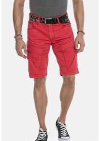 Cipo & Baxx CIPO & BAXX Herren Jeansbermudas "Bermuda & Short", rot, Basic, Gr. 30, unifarben, 100% Baumwolle, Jeans, aus reiner Baumwolle
