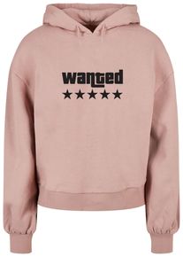 Merchcode Damen Kapuzenpullover "Merchcode Damen Laides Wanted Organic Oversized Hoody", rosa, casual, Gr. L, mehrfarbig, 100% Baumwolle, Pullover